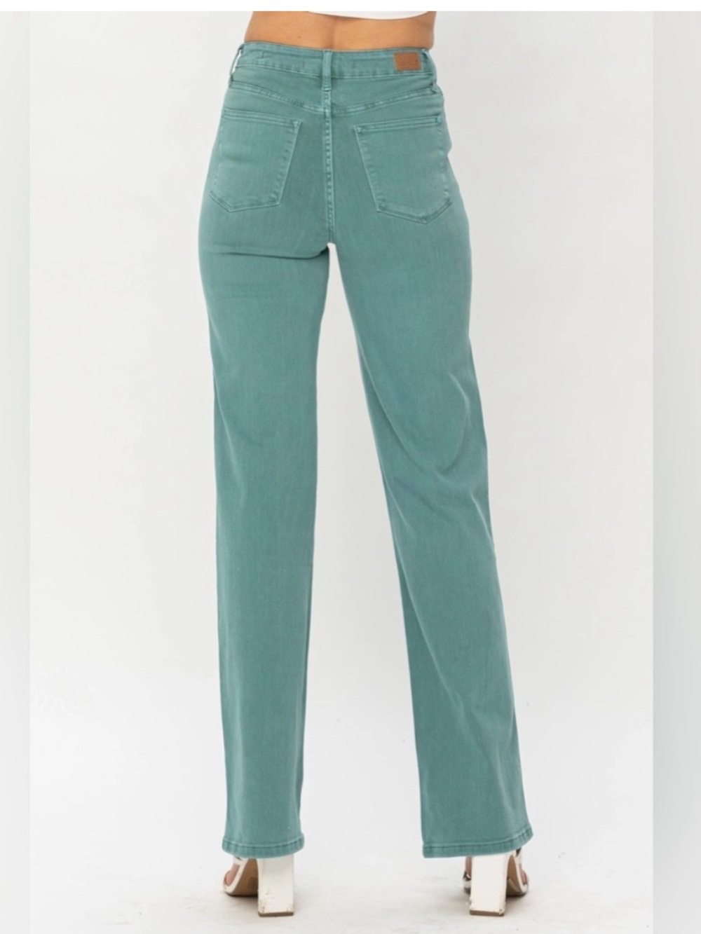 Judy Blue Jeans 11/30 High Waist Sea Green Straight Style Jb88621 Pants - Picture 3 of 7